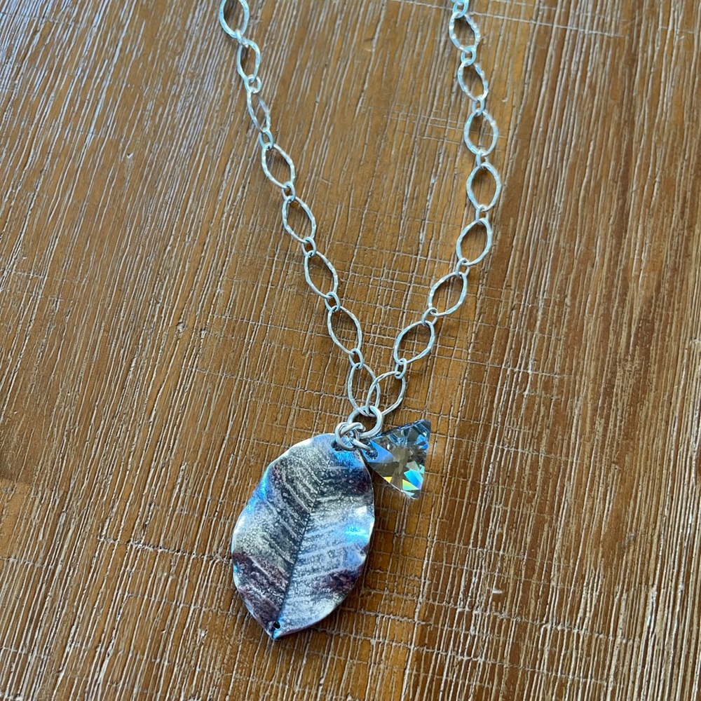 Sterling silver & Swarovski crystal long necklace